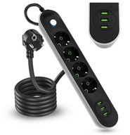 3M Power Strip Predlžovací kábel 4 x 3xUSB zásuvky