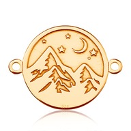 Lowloreer Round Mountain Pendant Silver Gold -Plát