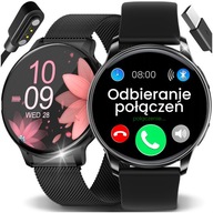 SMARTWATCH DÁMSKE HODINKY TALK TLAK POĽSKÝ JAZYK SADA 2 RÚHOK PL