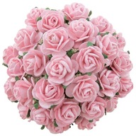 Papier FLOWERS ROSES baby pink 10mm 50 ks