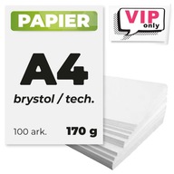 Hrubý biely Bristol tabuľový technický papier 170g A4 100