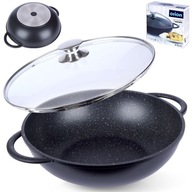 ORION GRANDE hlboká granitová panvica WOK s pokrievkou, 32 cm