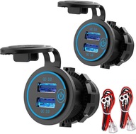 [2 Pack] 12V USB výstup, rýchle nabíjanie 3.0 duálne USB