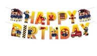 Girlanda Fireman Sam Happy Birthday narodeninová dekorácia Banner 180cm