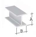 Hliníkový I-nosník s hrúbkou 8,8 x 20 mm. 2 mm dĺžka 1500 mm