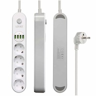 LDNIO Power Strip 4x AC 4x USB 2500W 2m