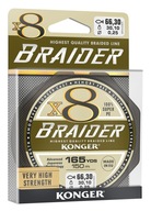 KONGER X8 BRAIDER BRIDGE 0,12MM 150M OLIVOVÁ ZELENÁ