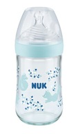 SKLENENÁ FĽAŠA NUK NS 240 ML SILIKÓNOVÝ cumlík M