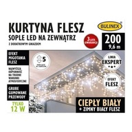 Vonkajší záves 200 LED Bulinex námrazy blikajú 9,6 m teplá / studená biela