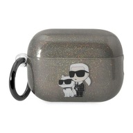 Puzdro na AirPods Pro 2 čierne Karl Lagerfeld Glitter NFT Karl & Choupette