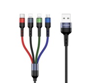 USAMS USB - microUSB/USB-C/2xLightning kábel 0,35m