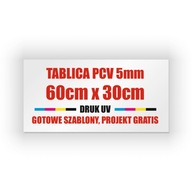 PVC DOSKA 5mm 30x60 cm šablóny na UV tlač