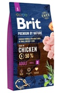 Krmivo Brit Premium By Nature pre dospelé malé suché kurča pre psov 8 kg