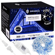 CILICAL LAMPY 300 LED EXTERNÉ. MODRÝ VIANOČNÝ STROMČEK S BLESKOM SVETELNÁ ZÁCLONA IP44