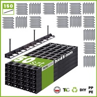 50x Záhradná obruba 45 BORDER 1 meter + 150 kotiev