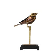 Dekoratívna figúrka zlatého vtáčika na stojane