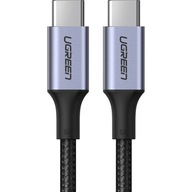 Ugreen US316 USB-C kábel pre smartfón, rýchly nylonový kábel, 100W 5A 1 m