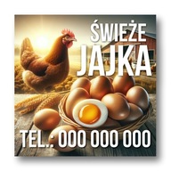 Odolný reklamný banner PREDAJ VAJÍČEK ČERSTVÉ VAJCIA 100x100cm Plachtová reklama