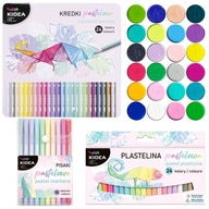 KIDEA PASTEL SET 4 ks TLUBIČKY + PERÁ + FARBY NA PLAGÁTY + PLASTIKA