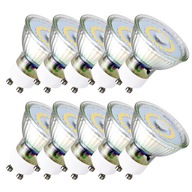 10 x GU10 LED žiarovka 5W=40W PREMIUM GLASS 3000K HEAT