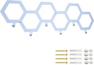 Kovový nástenný vešiak na kľúče HEX plásty, biela povala, 60 cm