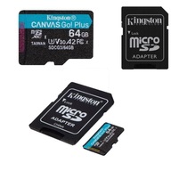 ADAPTÉR Kingston Canvas 64 GB microSDXC A2 U3 V30