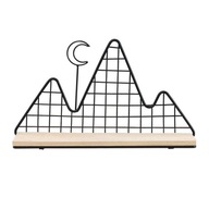 Dekoratívna polica v tvare hory, štýl LOFT – čierna