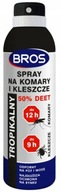 BROS tekutý sprejový prípravok na komáre a kliešte 180ml