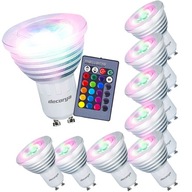 LED žiarovka GU10 3W RGB Stmievateľná diaľkovým ovládačom 9ks