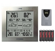 HYUNDAI WS2244M strieborná METEO STATION + batérie