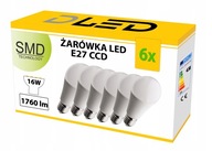 6x E27 LED žiarovka 1760lm 16W CCD HEAT