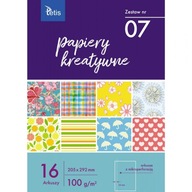 Zošit tvorivých papierov A4 100g. 16 listov KB030-07 TETIS