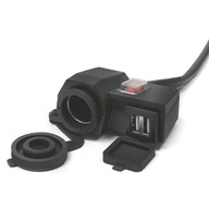 Nabíjačka do zásuvky do zapaľovača na motorku 2xusb 2a