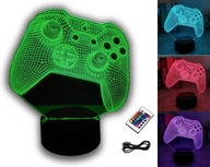 NOČNÁ LAMPA PODLOŽKA XBOX 3D LED RGB FARBY + DIAĽK