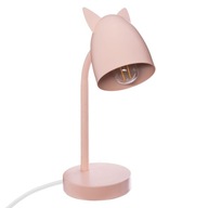 Ružová kovová stolná lampa CAT EARS pre dieťa
