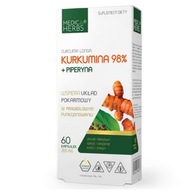 MEDICA CURCUMIN 98% PIPERINE kurkuma KURKUMA PAPRIKA ČIERNA GASTOW KĹBY