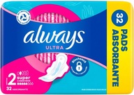 ALWAYS Ultra hygienické vložky s krídelkami, 32 kusov