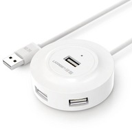 Rozbočovací adaptér 4v1 HUB USB 2.0 na 4x USB-A 480Mb/s 1m biely