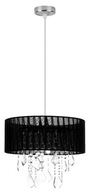 Lustrová lampa GLAMOUR, čierne tienidlo, ORGANZA, LEDA kryštály, Candellux