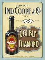 Kovový plagátový bar vývesný štít Beer Double Diamond