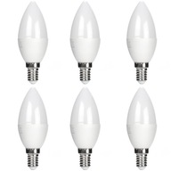 6x LED ŽIAROVKA ÚSPORA ENERGIE C37 E14 8W 640lm 6000K STUDENÁ BIELA