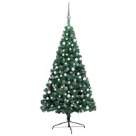 Umelý vianočný stromček, LED a súprava čačky, polovica,