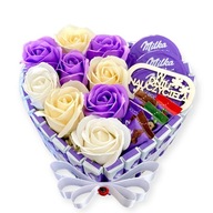 Milka Heart Cake Darčeková sada mydlových ruží Deň učiteľov pre Mrs