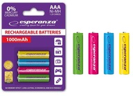 4 X ESPERANZA BATÉRIE NI-MH AAA 1000MAH FAR