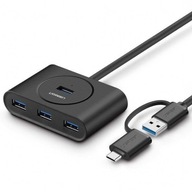 HUB USB 3.0 + USB-C 3.1 UGREEN 4-port, OTG (čierny)