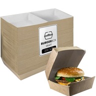 PAPIEROVÁ BOX NA BURGERY HAMBURGERS BURGER BURGER KRAFT 115x115x70 200 ks