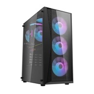 DARKFLASH ATX POČÍTAČOVÉ POUZDRO SKLENENÉ 2 x USB 3.0 + 4 RGB VENTILÁTORY