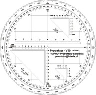 Taktický uhlomer V10 (pre mierky 1:25 / 1:50 / 1:100). Vojenský uhlomer.