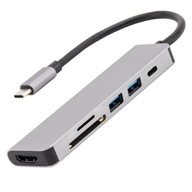 Adaptér 6v1 HUB USB-C HDMI 4K Macbook M1 PRO AIR