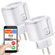 2x ČASOVAČ INTELIGENTNÁ SMART WIFI ZÁSUVKA TUYA WATT METER